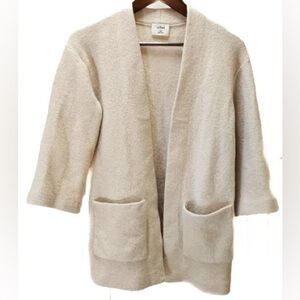 ARITZIA WILFRED 100% wool cardigan with pockets, oatmeal (XXS)